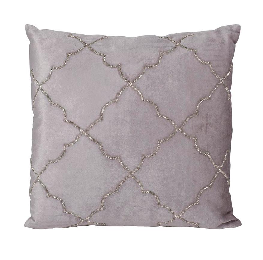 Подушка с бисером "Квадро" серебро 70SW-26060