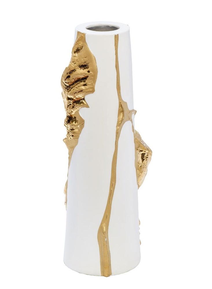 Ваза керамическая белая с золотым декором 55RV5203M