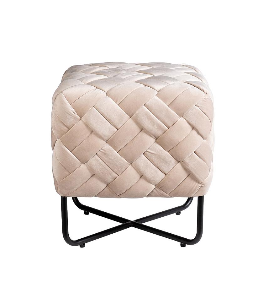 Банкетка плетеная велюр бежевый  N-OT-100 BG BL