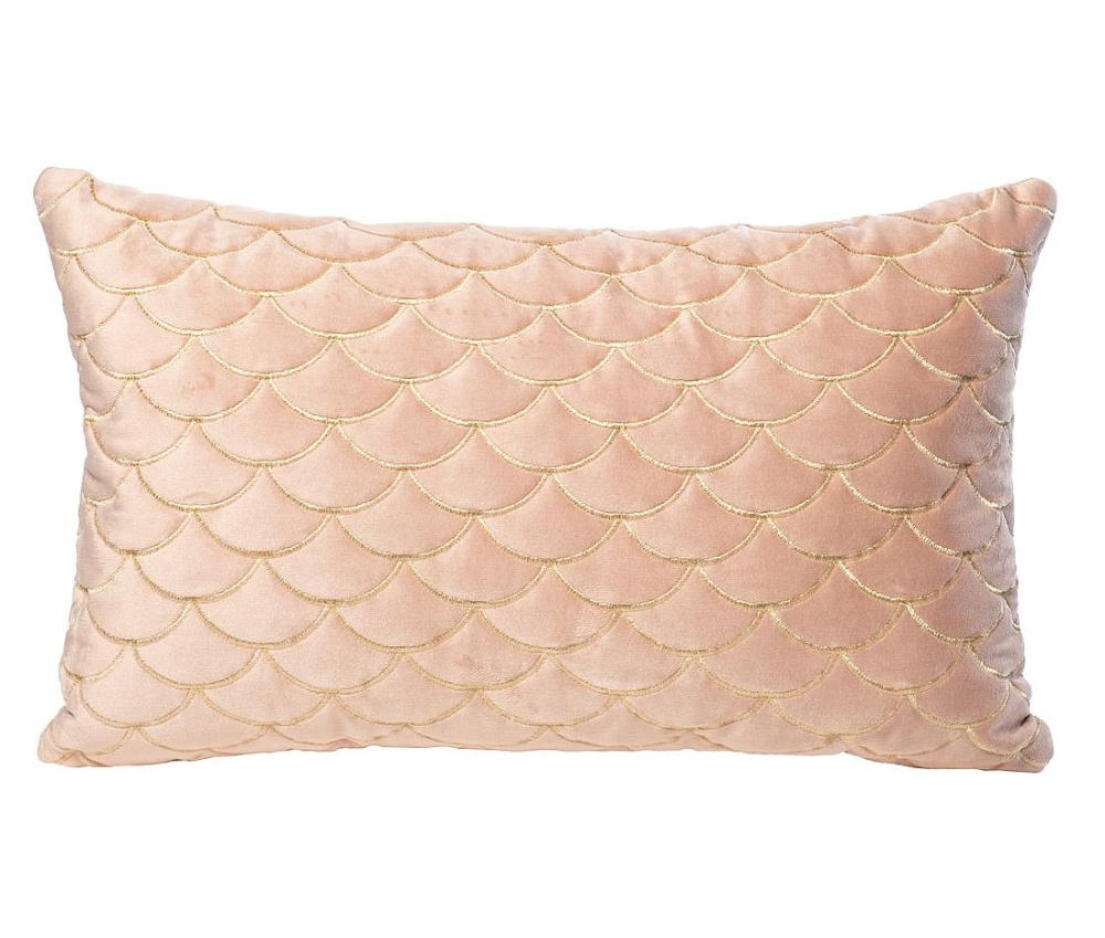 Подушка с вышивкой "Чешуйки" розовая 70SW-20250