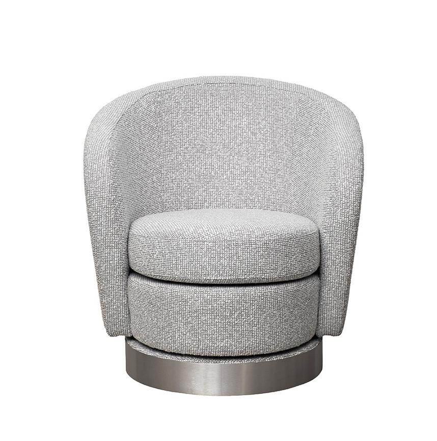 Кресло NAPOLI вращающееся светло-серая  рогожка Napoli-3K-Santo1400-SVSER