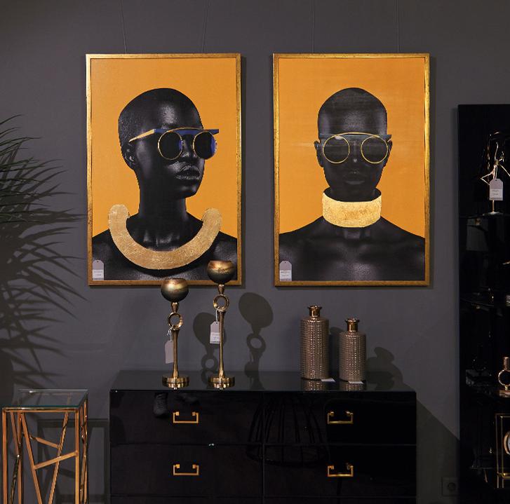 Холст "Африканка-3"  багет зол. 89VOR-AFRICAN GIRL3