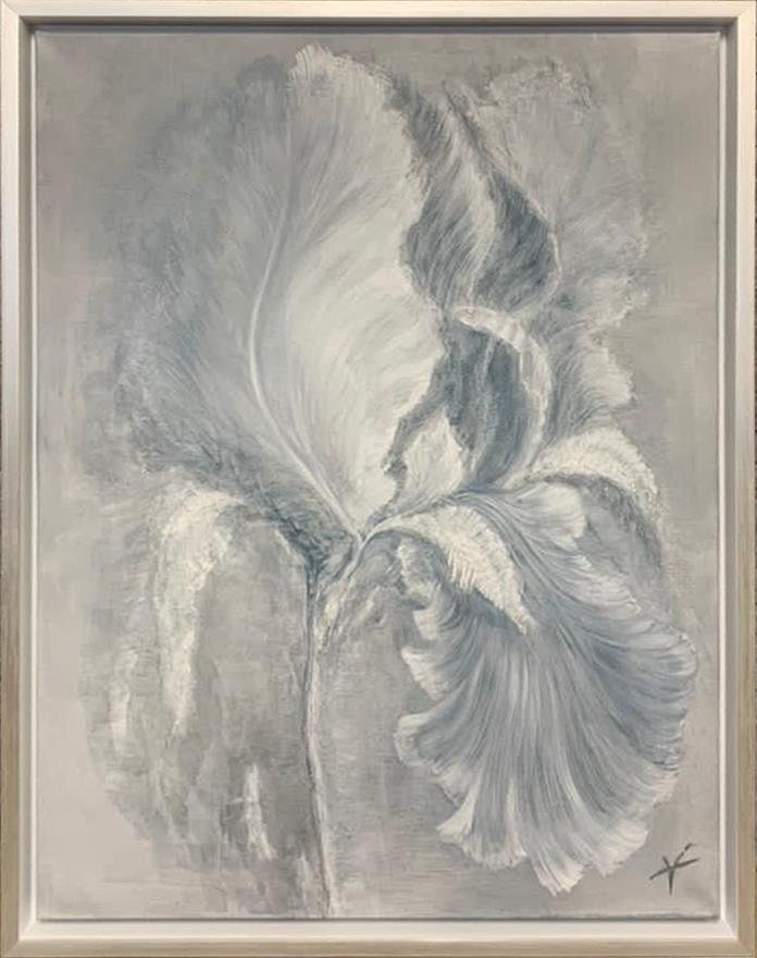 ХОЛСТ "ИРИС" В СЕРЕБРЯНОМ БАГЕТЕ 89VOR-FLOWER3