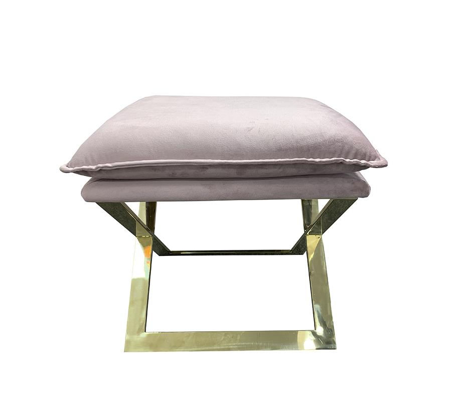 Банкетка велюр розовый/золото N-OT-188 PI GO