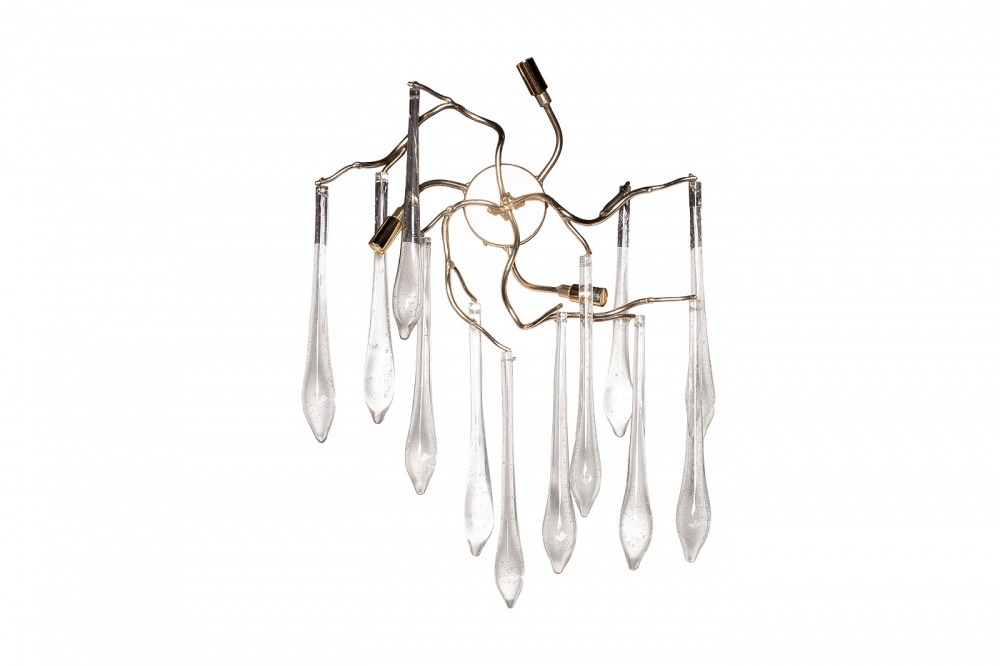 Бра "Капли" 34*55 см, металл цвет шампань