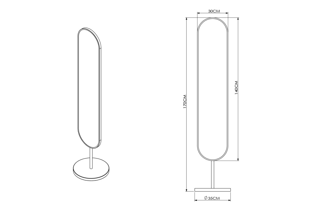 Зеркало напольное Гарда 19-OA-9889