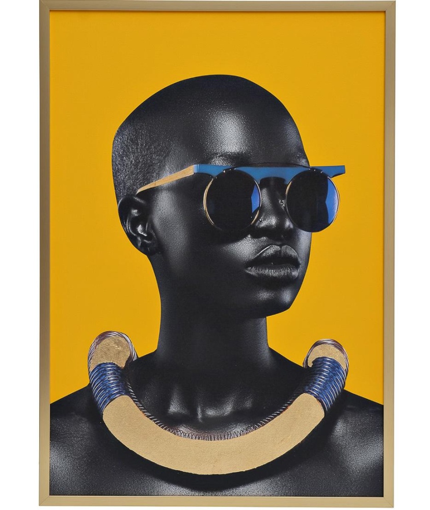 Холст "Африканка-1"  багет зол. 89VOR-AFRICAN GIRL1